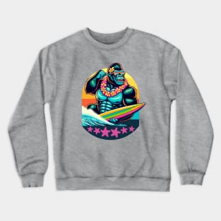 Retro Gorilla Surfer Crewneck Sweatshirt